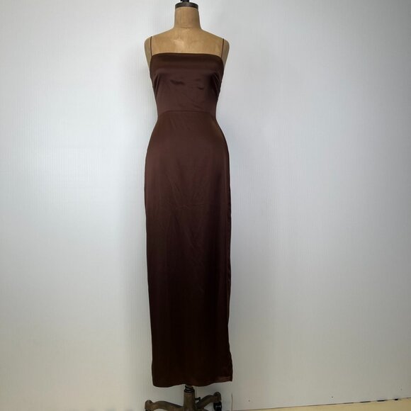 Reformation Dress Women 4 Petite Silk Frankie Maxi Back Slit Evening Party Core - Picture 1 of 16